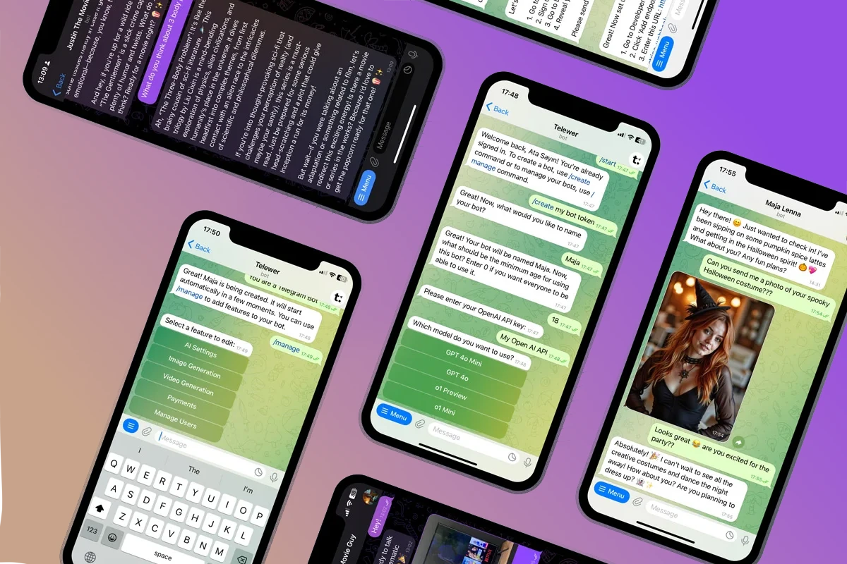 Screenshot of a user interacting with a Telegram bot or channel on a mobile device.
